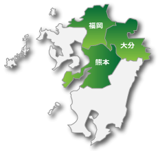 熊本・福岡・大分の地図
